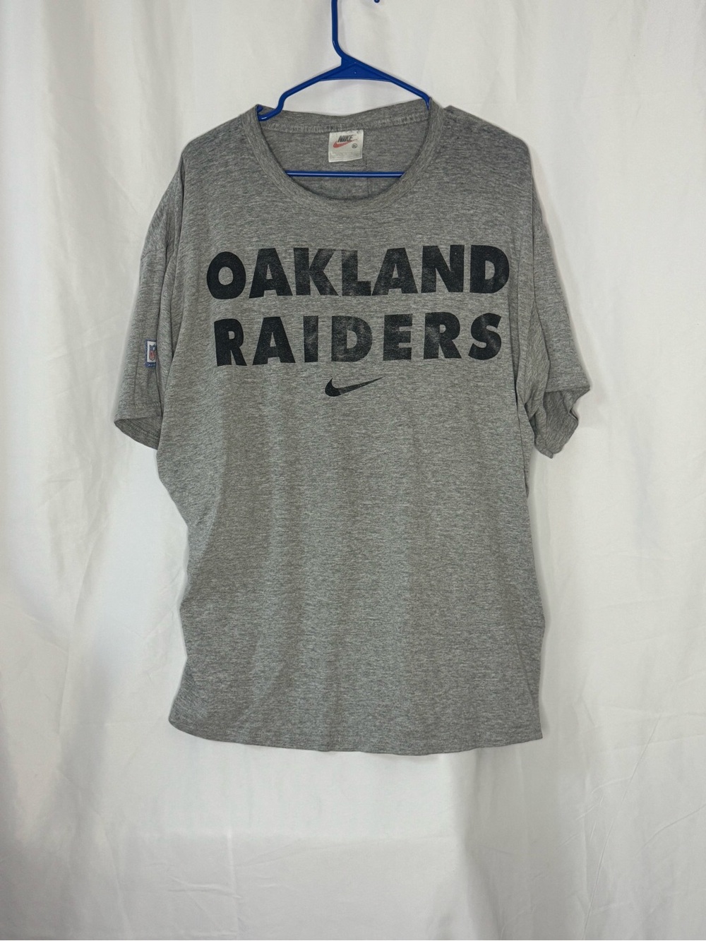 Nike Heather Gray Crewneck Tee with Red Swoosh Tag